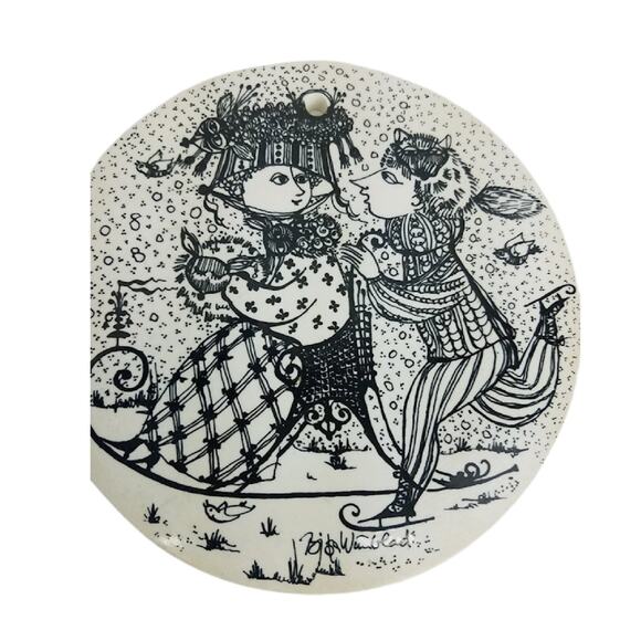 Bjorn Wiinblad Birthday Wall Plaque Denmark, January and December - Picture 2 of 7